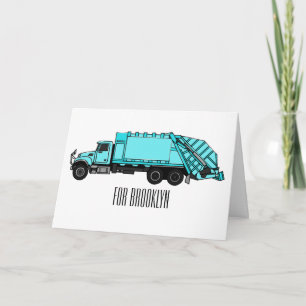 Carte Illustration de camion à ordures
