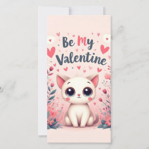 Carte Illustration de chat mignon pour la Saint-Valentin