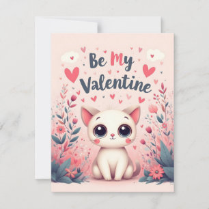 Carte Illustration de chat mignon pour la Saint-Valentin