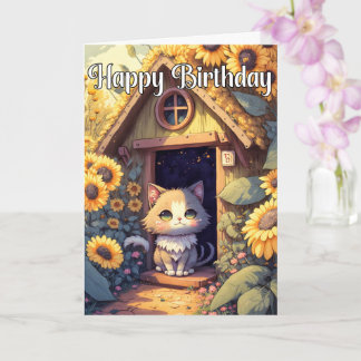 Carte Illustration de chaton adorable en pose
