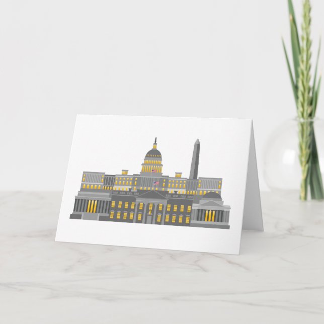 Carte Illustration de collage d'horizon de Washington DC (Devant)