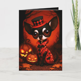 Carte Illustration de costume d'Halloween pour Chihuahua