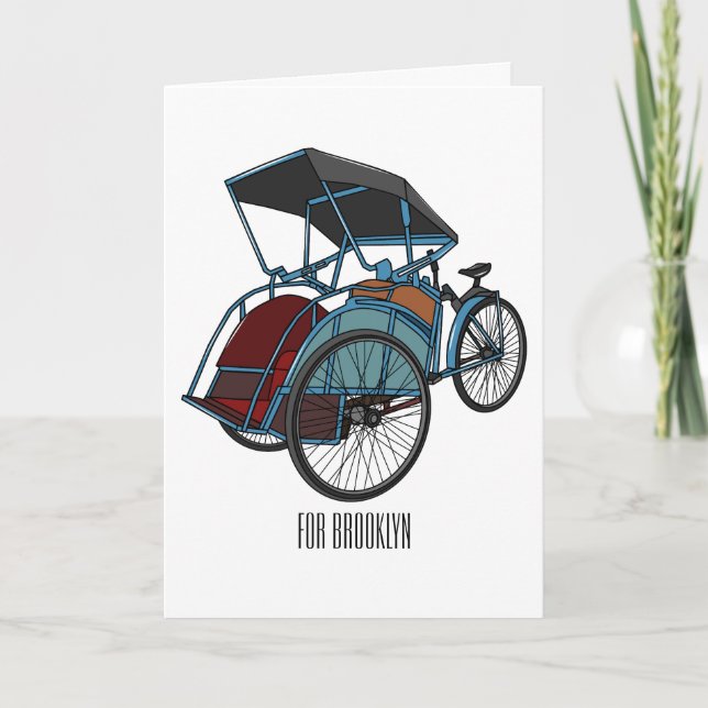 Carte Illustration de cyclo-pousse (Devant)