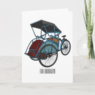 Carte Illustration de cyclo-pousse