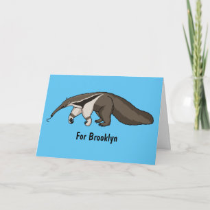 Carte Illustration de dessin animé d'Anteater happy