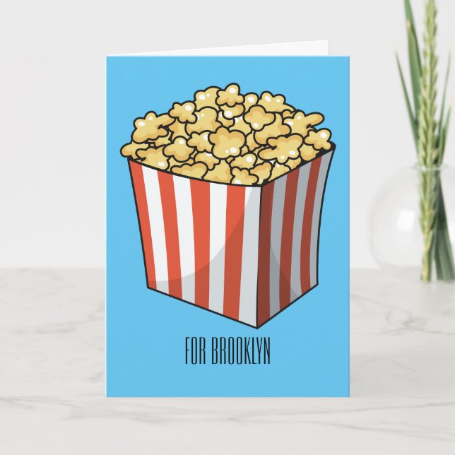 Carte Illustration de dessin animé Popcorn (Devant)