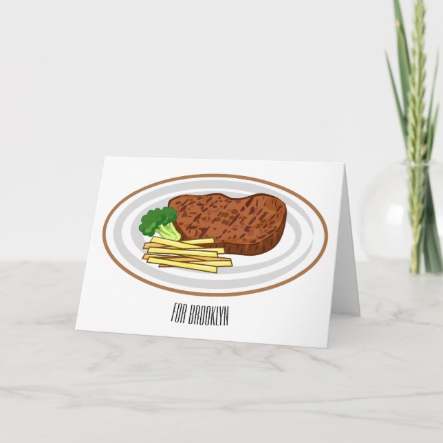 Carte Illustration de dessin de steak (Devant)