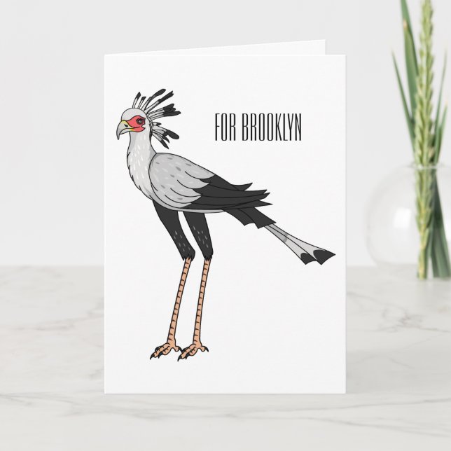 Carte Illustration de dessin du secrétaire pour oiseaux (Devant)