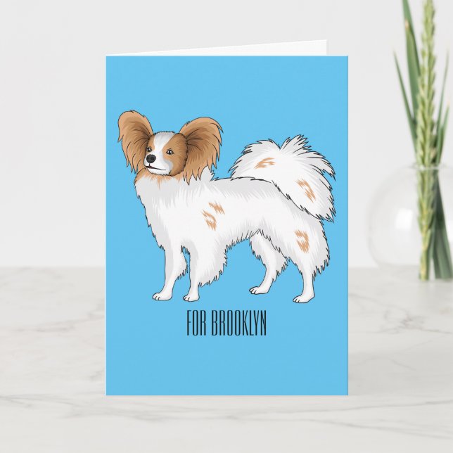 Carte Illustration de dessin pour chien de Papillon (Devant)