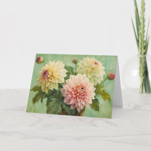 Carte Illustration de fleurs de dahlia en fleurs