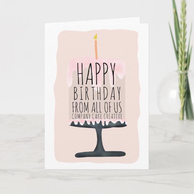Carte Illustration de gâteau d'anniversaire heureux d'en (Devant)