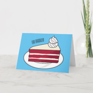 Carte Illustration de gâteau en velours rouge