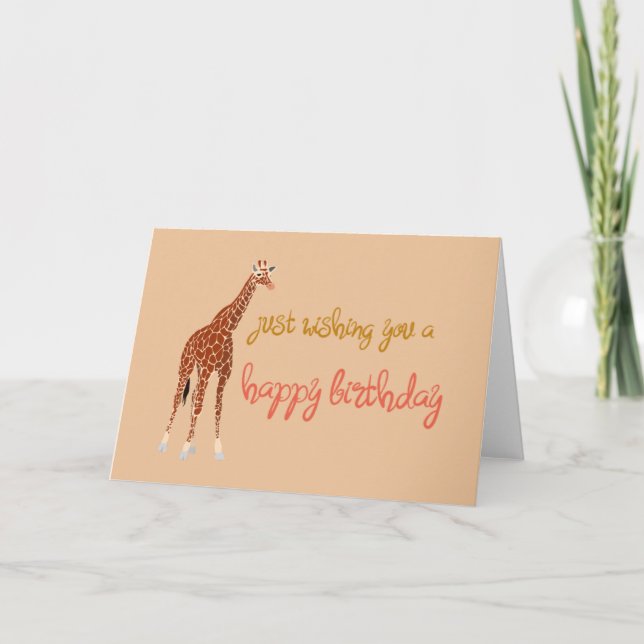 Carte Illustration de girafe pour anniversaire (Devant)