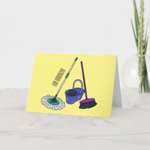 Carte Illustration de la bande dessinée Broom & mop