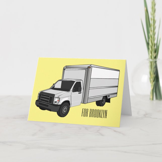 Carte Illustration de la caricature du camion-boîte (Devant)
