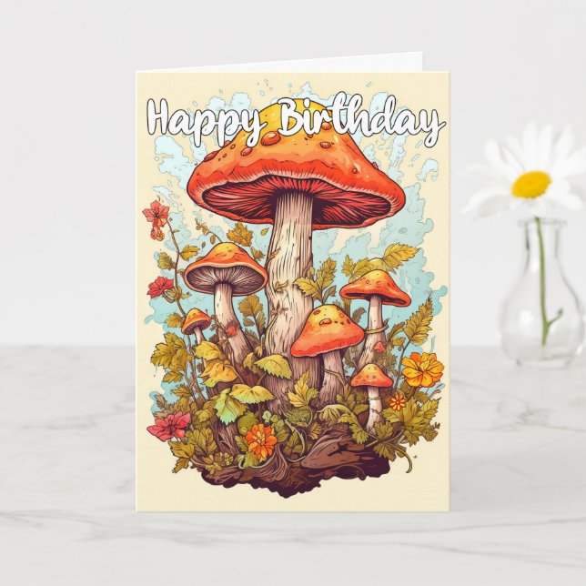 Carte Illustration de la forêt de champignons imaginativ (Petite plante)