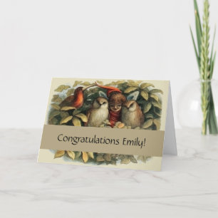 Carte Illustration de la nature des hiboux et des fées d