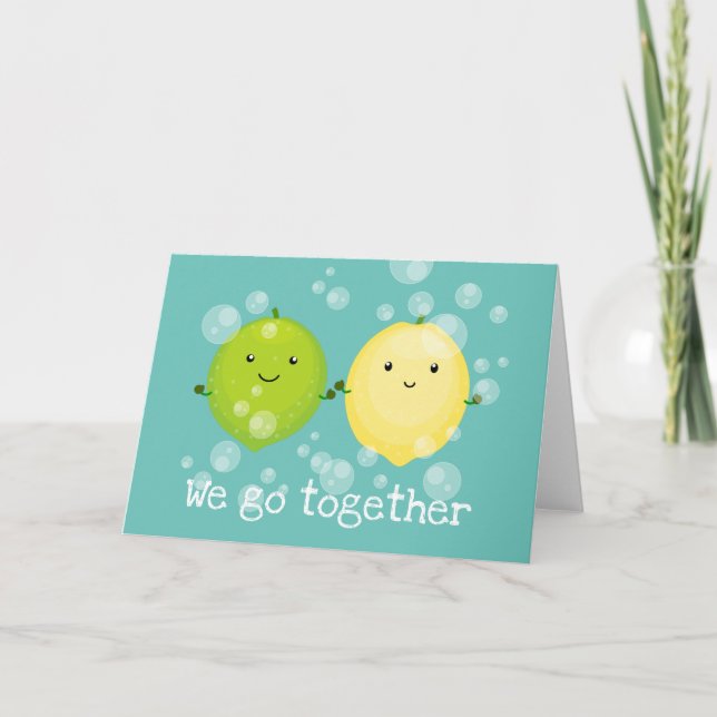 Carte Illustration de la Saint-Valentin avec des citrons (Devant)