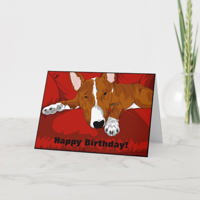 Carte Illustration de Lazy English Bull Terrier Chien de (Devant)