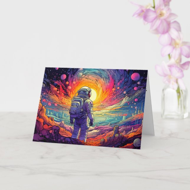 Carte Illustration de l'espace et au-delà (Orchidée)