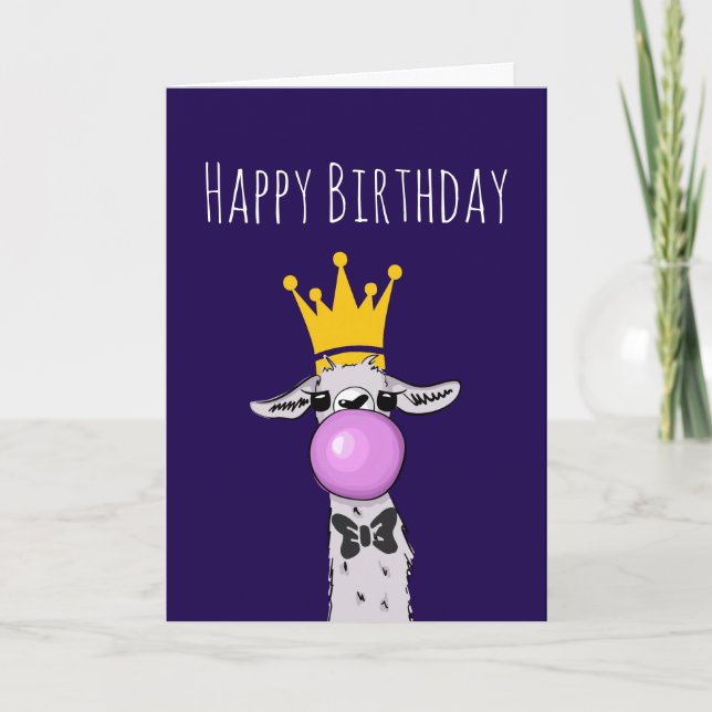 Carte Illustration de Llama drôle mignonne Anniversaire (Devant)