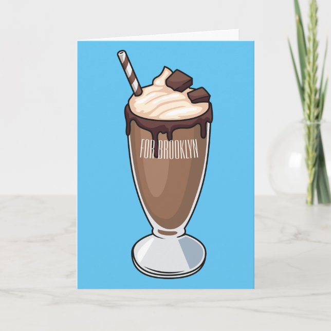 Carte Illustration de milk-shake au chocolat (Devant)