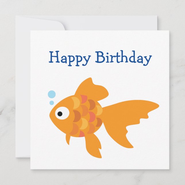 Carte Illustration de poisson d'or convivial (Devant)