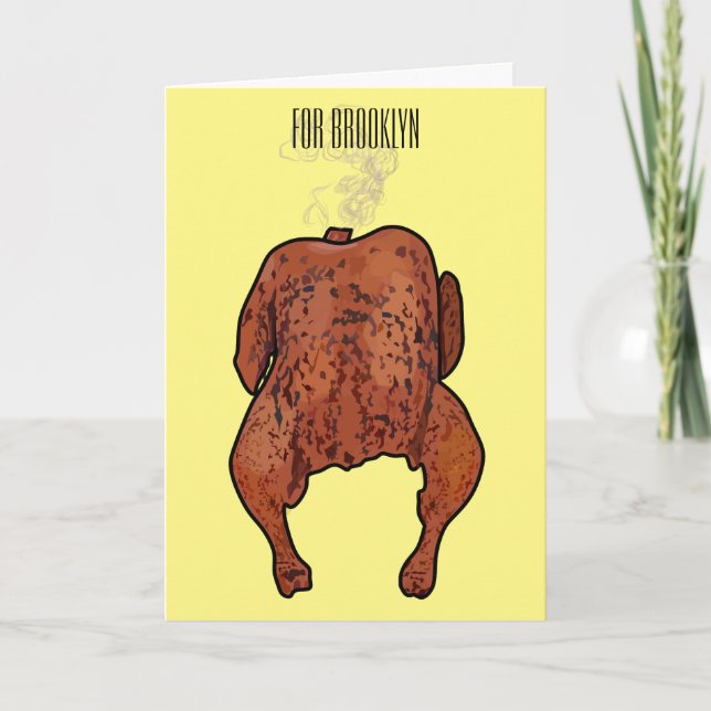 Carte Illustration de poulet rôti (Devant)