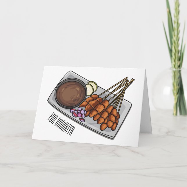 Carte Illustration de Satay (Devant)