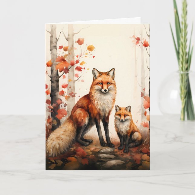 Carte Illustration de Thanksgiving Red Fox (Devant)