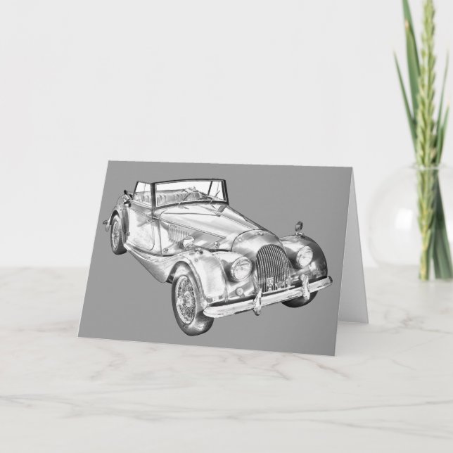 Carte Illustration de voiture de sport Morgan Plus 4 196 (Devant)