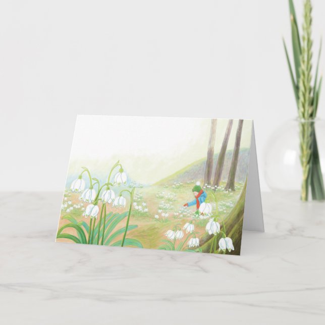Carte Illustration des flocons de neige de printemps de  (Devant)