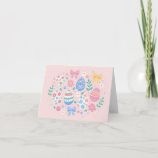 Carte Illustration d'œufs de Pâques pastel
