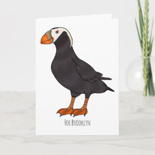 Carte Illustration d'oiseau bouffon touffu