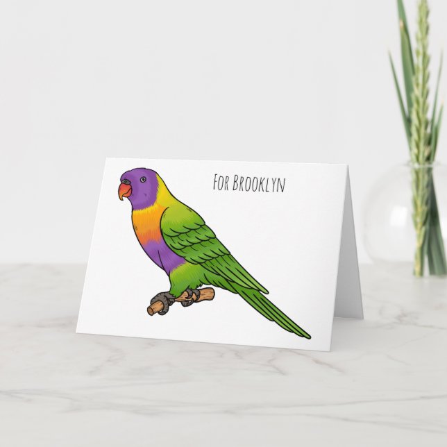 Carte Illustration d'oiseau de lorikeet arc-en-ciel (Devant)