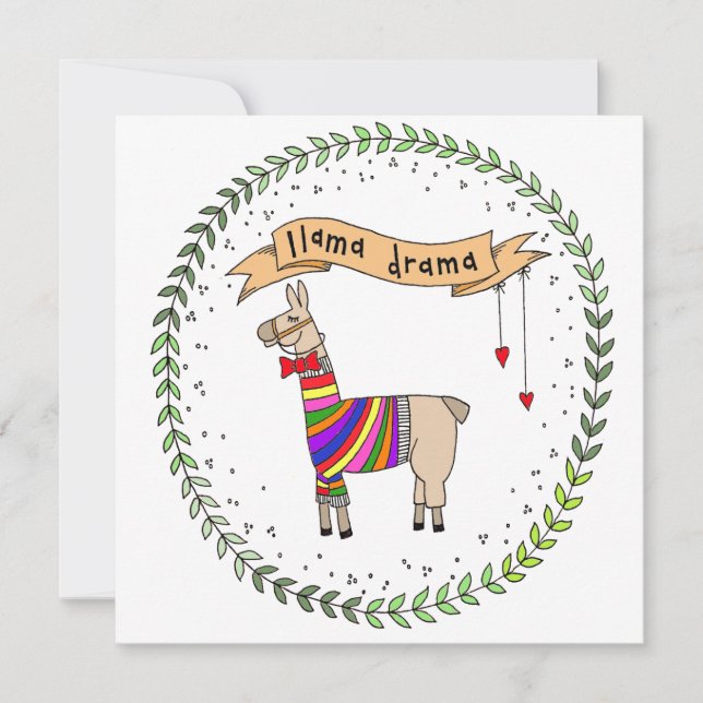 Carte Illustration dramatique Llama (Devant)