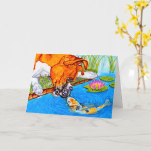 Carte Illustration du chien de boxe Koi Kiss