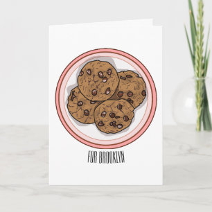 Carte Illustration du cookie de puce à chocolat