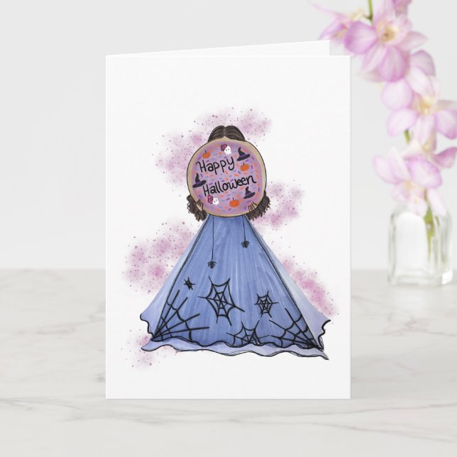 Carte Illustration du cookie Halloween réjouissant (Orchidée)