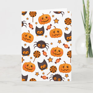 Carte Illustration du Motif d'Halloween mignon
