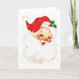 Carte Illustration du Père Noël vintage