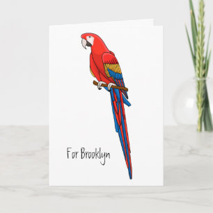 Carte Illustration du perroquet de macaw Scarlet
