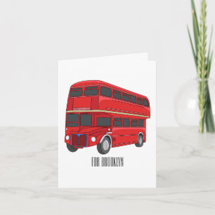 Carte Illustration d'un bus à deux étages