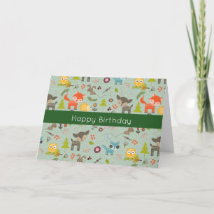 Carte Illustration d'un joyeux anniversaire pour les ani