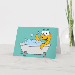 Carte Illustration D'Un Monstre De Loch Ness De Bain.