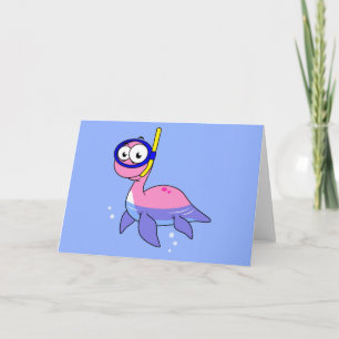 Carte Illustration D'Un Monstre De Loch Ness De Snorkeli