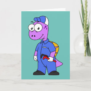 Carte Illustration D'Un Plomber Spinosaurus.
