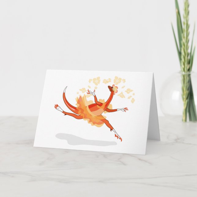 Carte Illustration D'Un Raptor Danseur Ballerina. 2 (Devant)