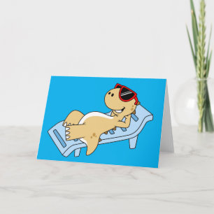 Carte Illustration D'Un Tyrannosaurus Rex Bain De Soleil