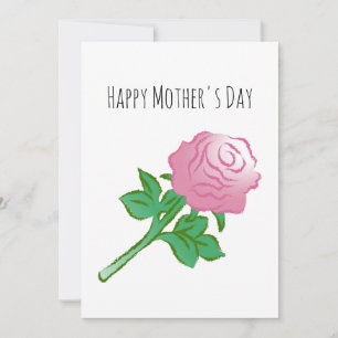 Carte Illustration d'une rose rose